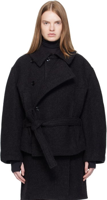 Палта LEMAIRE Short Asymmetrical Bathrobe Coat Черно | CO1149 LF504, 0