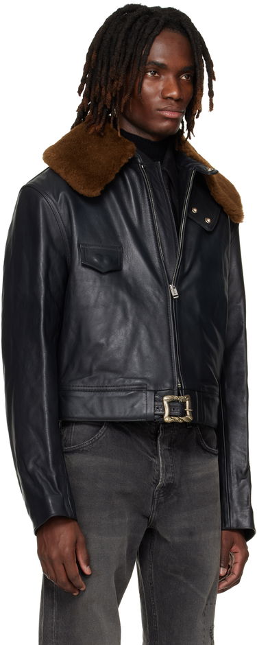 Яке Enfants Riches Déprimés Enfants Riches Déprimés 'Hotrod' Shearling Collar Jacket Черно | 030-547, 1