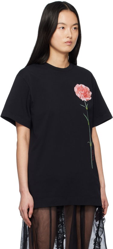 Тениска Simone Rocha Simone Rocha Carnation Print T-Shirt Бяло | 5195P32A-W 0569, 4