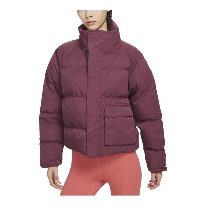Пухо яке Jordan Air Jordan Women's Windproof Puffer Jacket Бургунди | DR0547-645