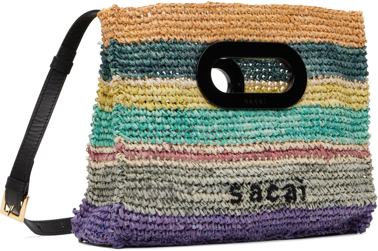 Голяма пазарска чанта sacai Sacai Raffia New Shopper Small Bag Многоцветен | S149-01, 1