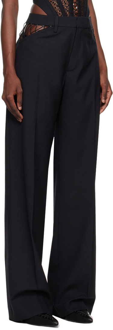 Панталони Dion Lee Picot Detail High-Waisted Trousers Черно | C2151P23, 1