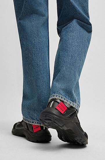 Облекло BOSS Signature Mesh and Suede Trainers Черно | 50536259, 1