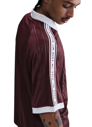 Поло тениска Nike Sportwear Vertical Stripe Polo Shirt with Taped Sleeves Бургунди | ih4292-652, 1