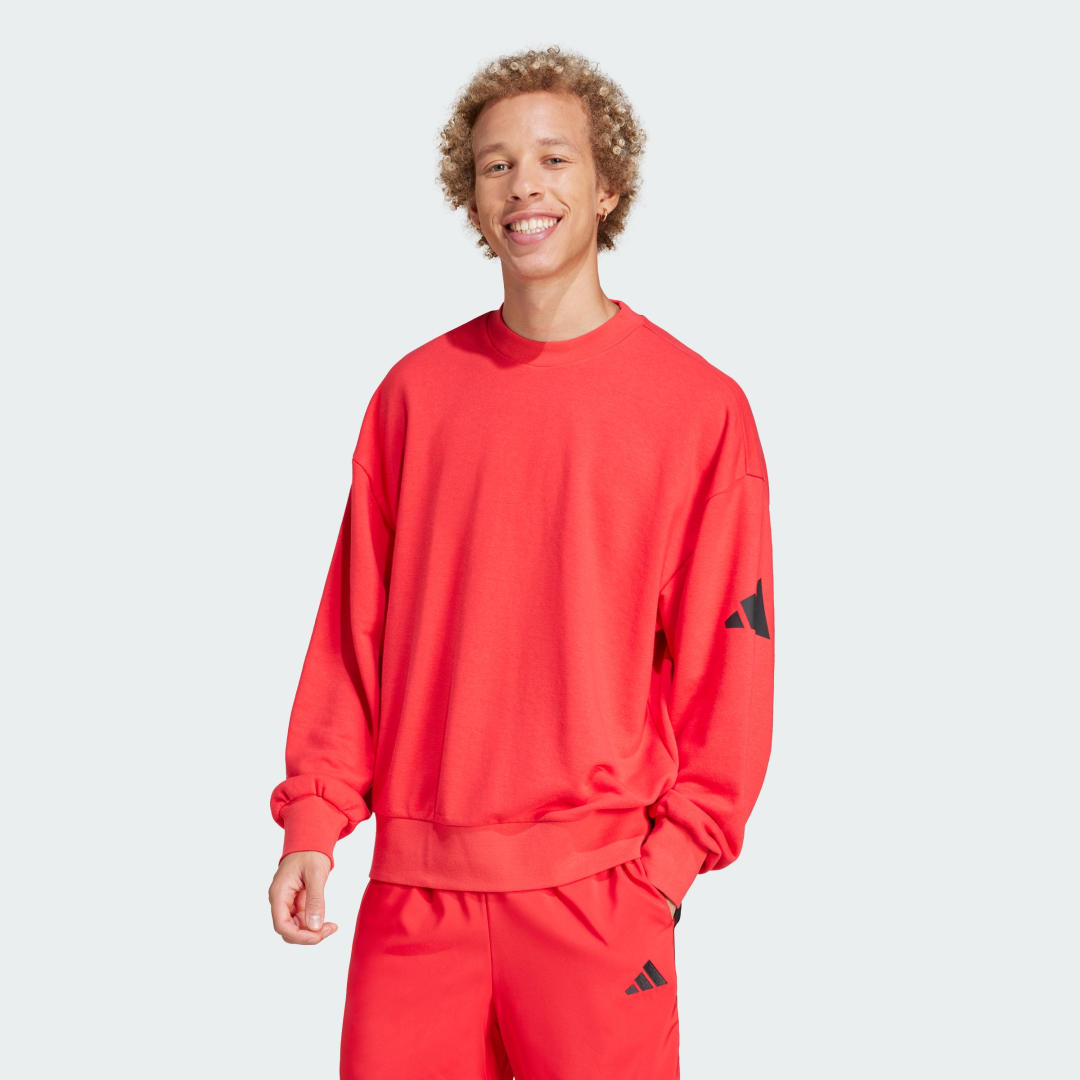 Суитчър adidas Performance Loose Fit Logo Sweatshirt Червено | JF3577, 0