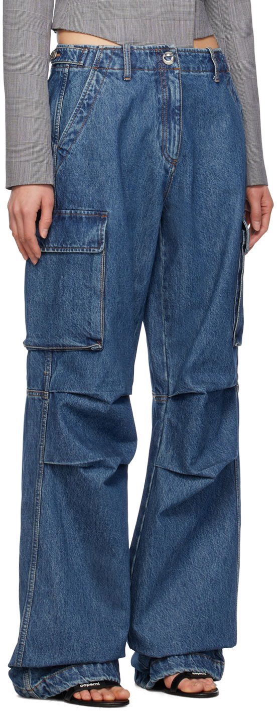 Карго панталони Coperni Coperni Wide Leg Cargo Denim Pants Синьо | COPP40252, 1