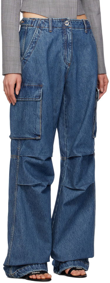 Карго панталони Coperni Coperni Wide Leg Cargo Denim Pants Синьо | COPP40252, 1