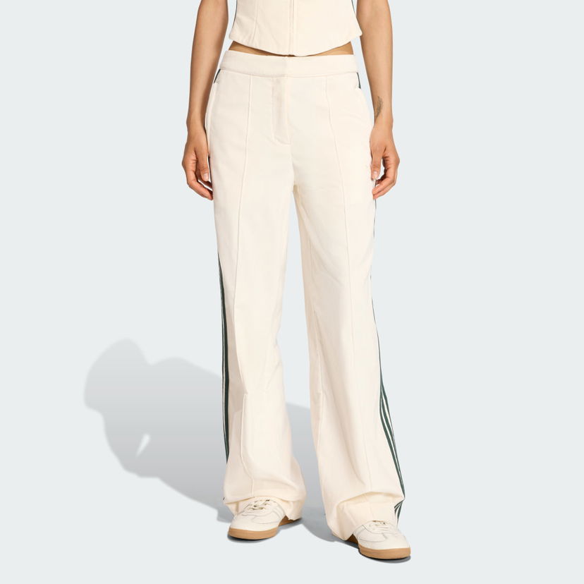 Панталони adidas Originals adidas Originals Velvet Wide Leg Pants Бяло | KF2303
