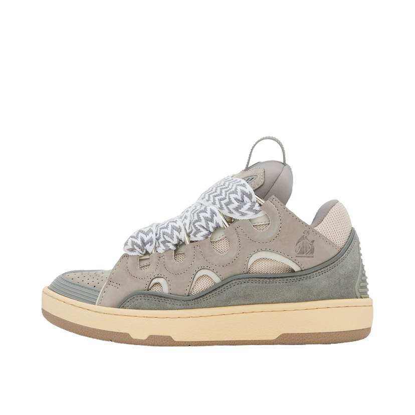 Кецове и обувки LANVIN Leather Curb Sneakers "Gray" Сиво | FW-SKDK02-DRAG-A21