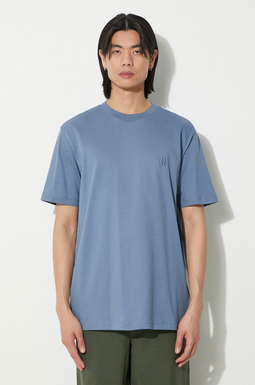 Тениска NORSE PROJECTS T-Shirt Johannes Синьо | N01.0643.7121