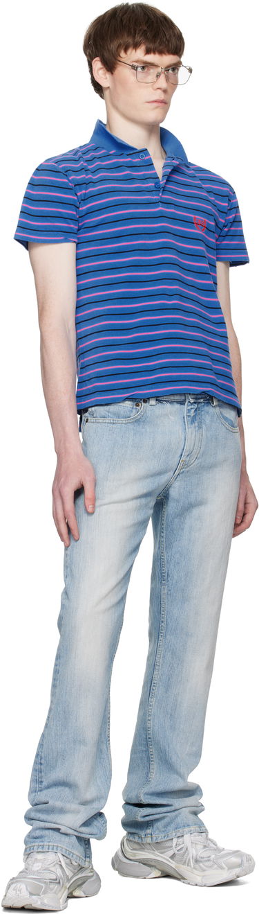 Поло тениска Balenciaga Balenciaga Laurel Classic Fitted Polo Синьо | 833244TSVF74326, 3