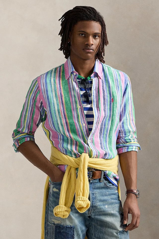 Polo Ralph Lauren Button-Down Striped Linen Shirt