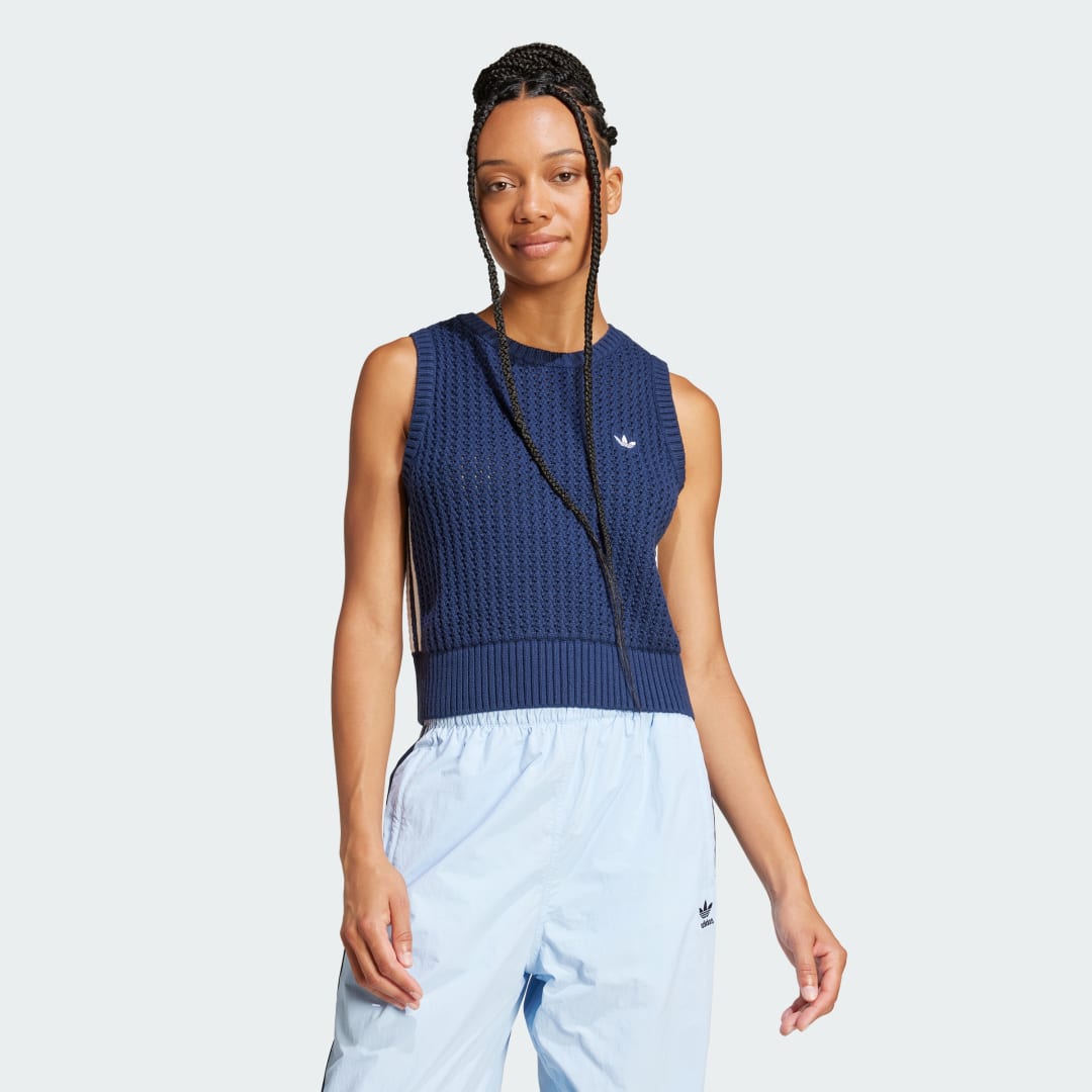 Пуловер adidas Performance Adicolor Knitted Vest Тъмно синьо | JD0903, 0
