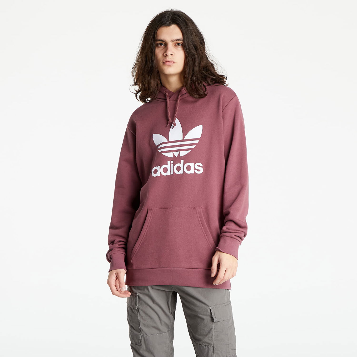 Суитчър adidas Originals Trefoil Hoodie Quiet Червено | HE9498, 0