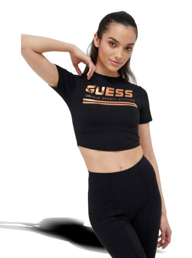 Тениска GUESS Logo Crop Tee Черно | V3YP00.MC04N