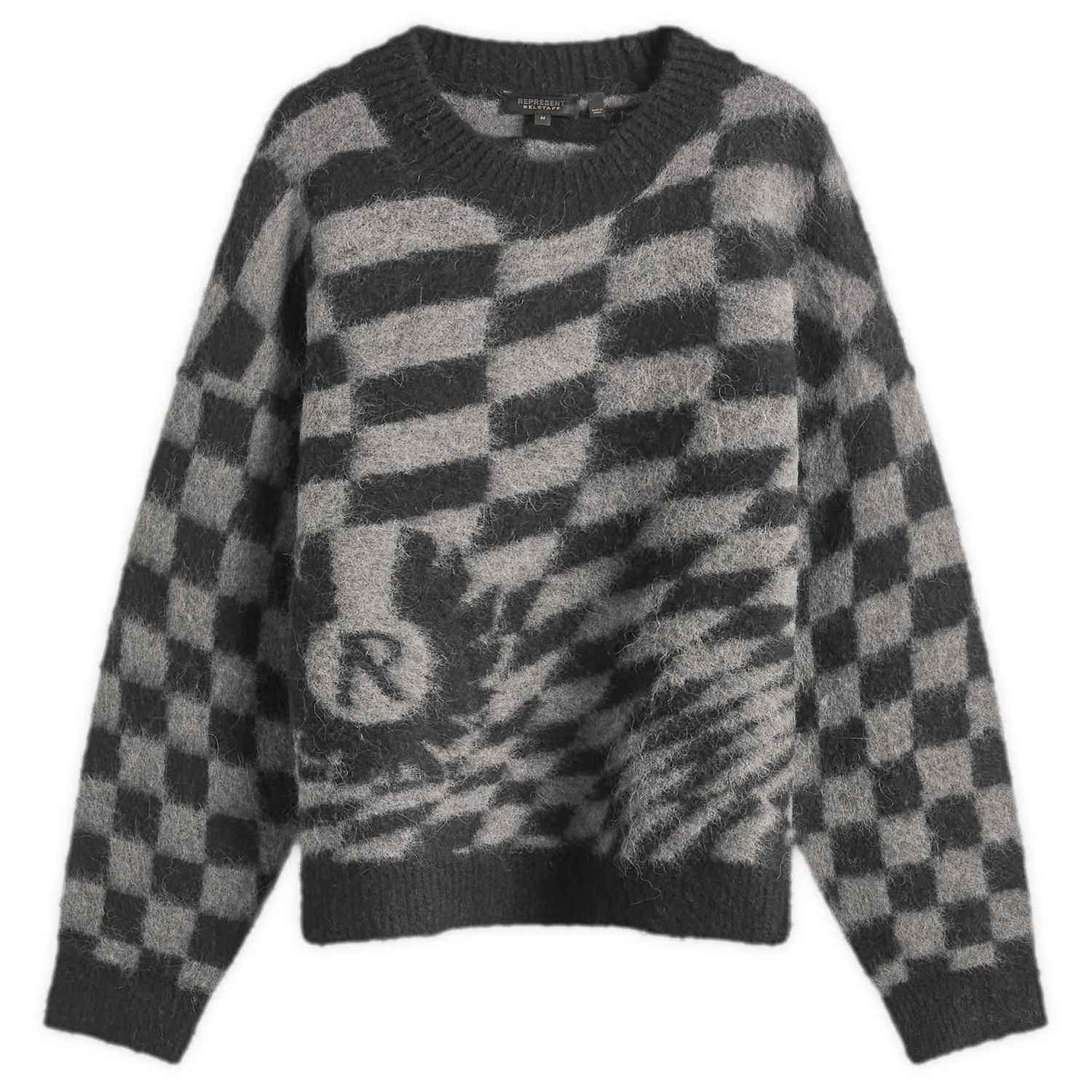 Пуловер Represent Clo Belstaff Checkerboard Knit Sweater Сиво | MLM3368-017, 0