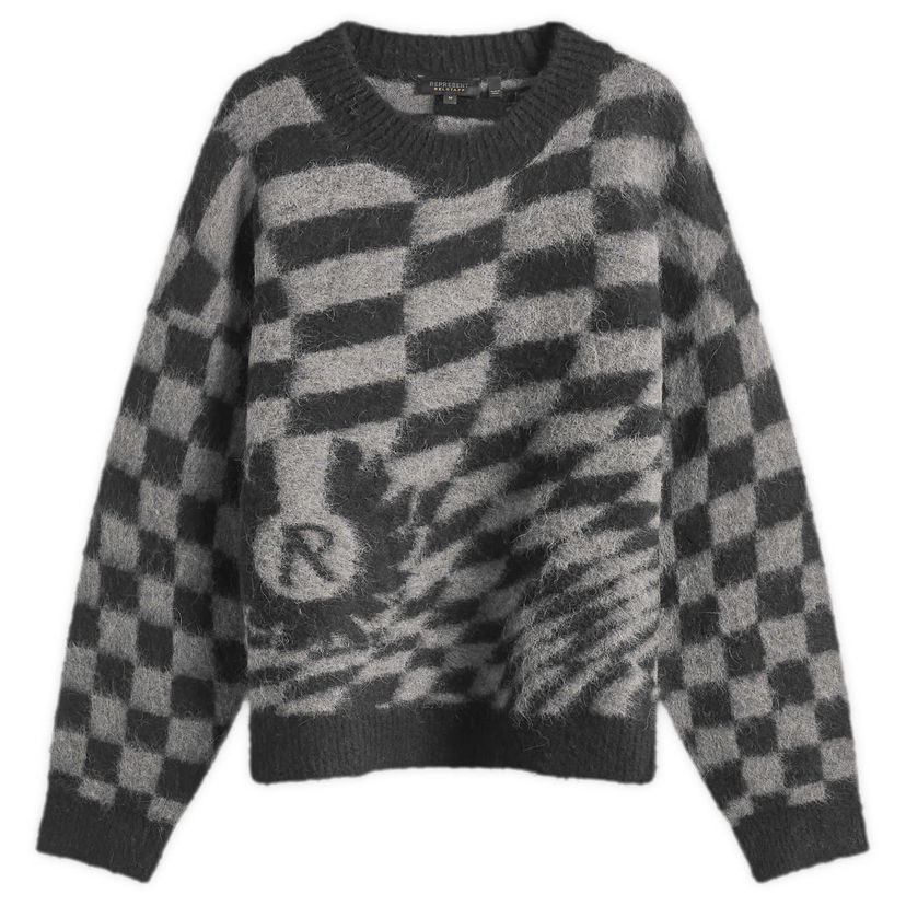 Пуловер Represent Clo Belstaff Checkerboard Knit Sweater Сиво | MLM3368-017