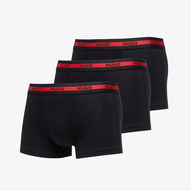 Logo-Waistband Stretch Trunks 3-Pack Black