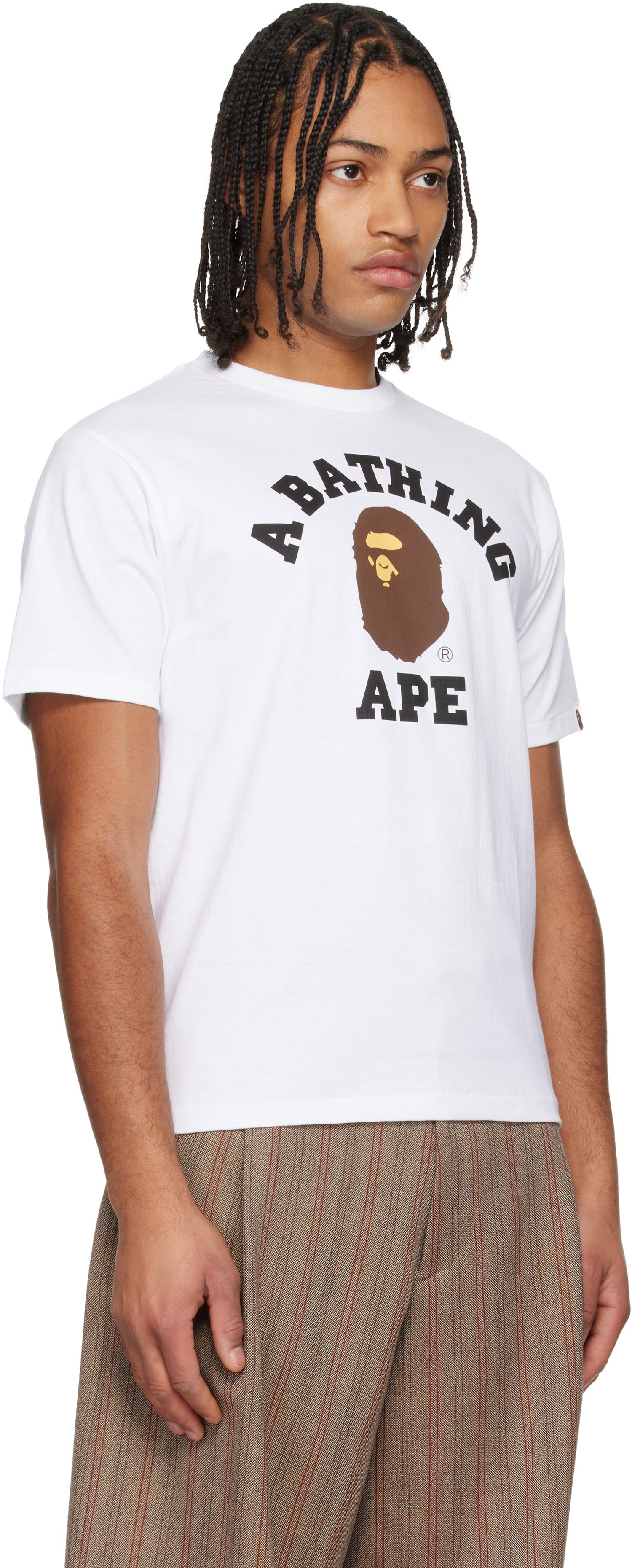 Тениска BAPE College Graphic T-shirt Бяло | 001TEL801001M, 1