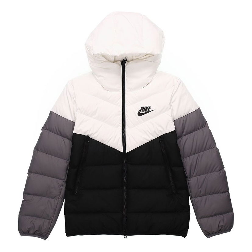 Пухо яке Nike Sportswear Down Fill Colorblock Hooded Jacket Сиво | CU0226-100
