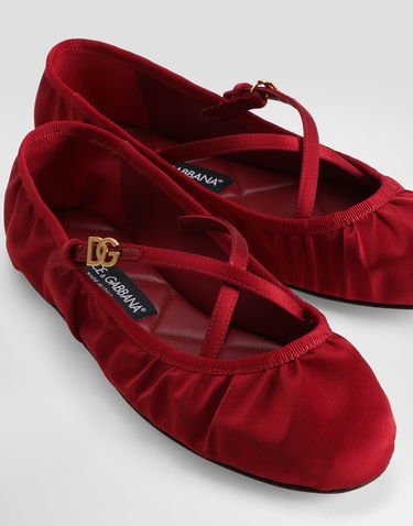 Аксесоари Dolce & Gabbana Dolce & Gabbana Satin Ballet Flats Червено | CB0258AD1608S297, 3