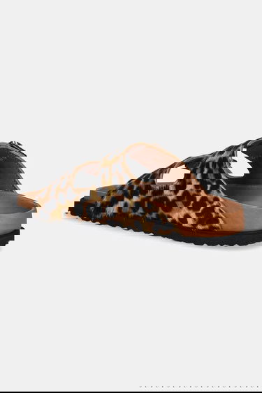 Кецове и обувки Birkenstock Leopard Print Buckled Sandals 1774 Arizona FUR Кафяво | 1031699, 2