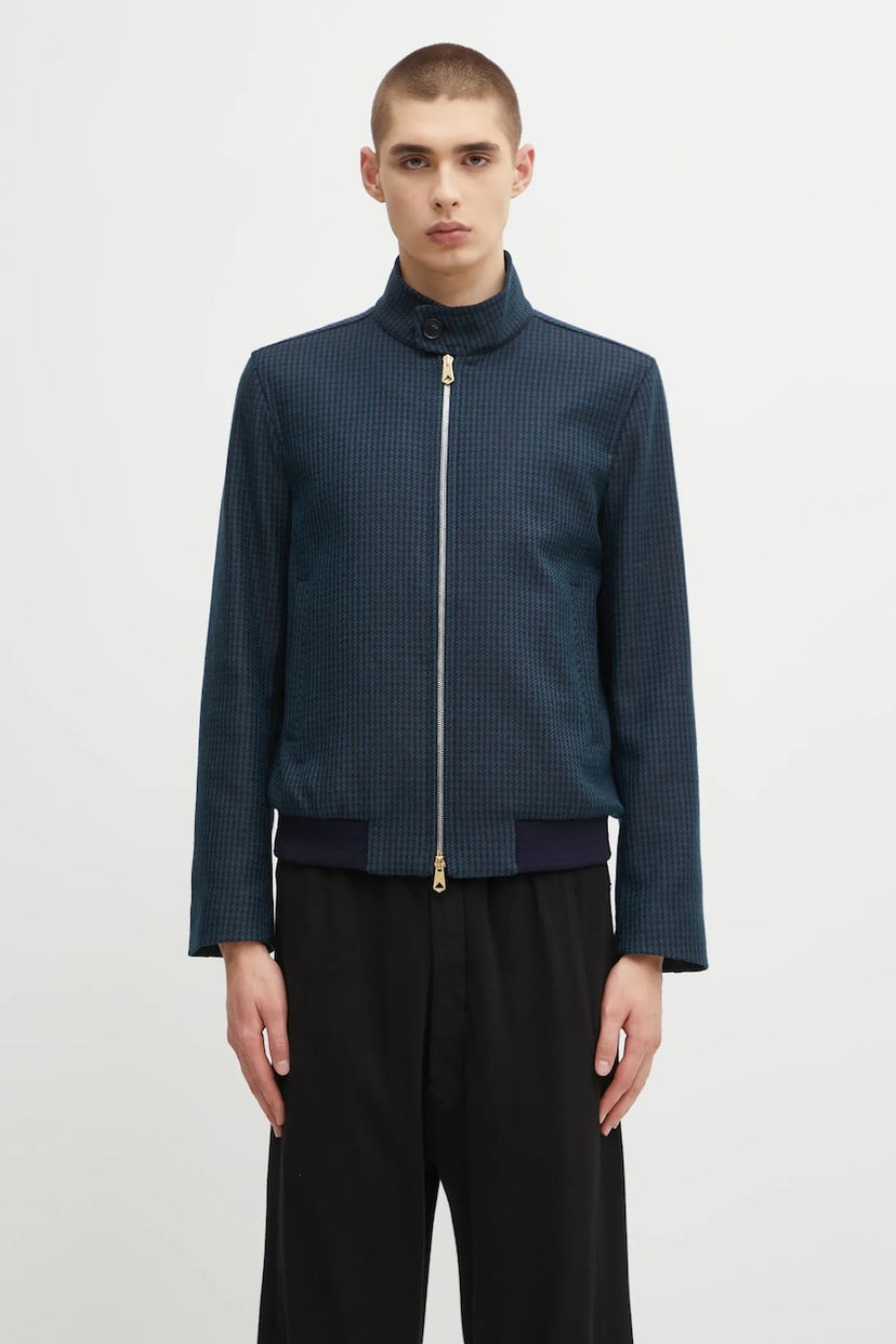 Яке бомбър Paul Smith Paul Smith Houndstooth Bomber Jacket Синьо | M1R.603Z.T02808
