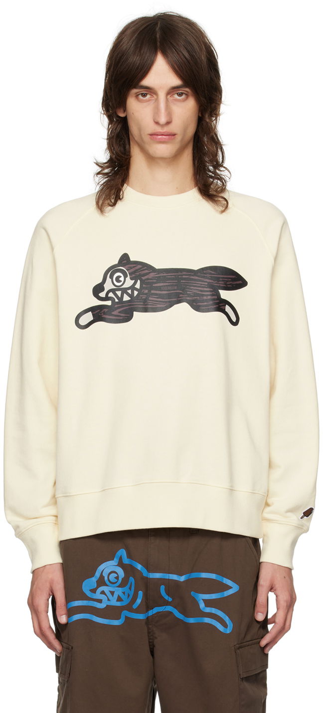 Пуловер BBC IceCream ICECREAM Woodgrain Running Dog Sweatshirt Бежово | IC24327, 0