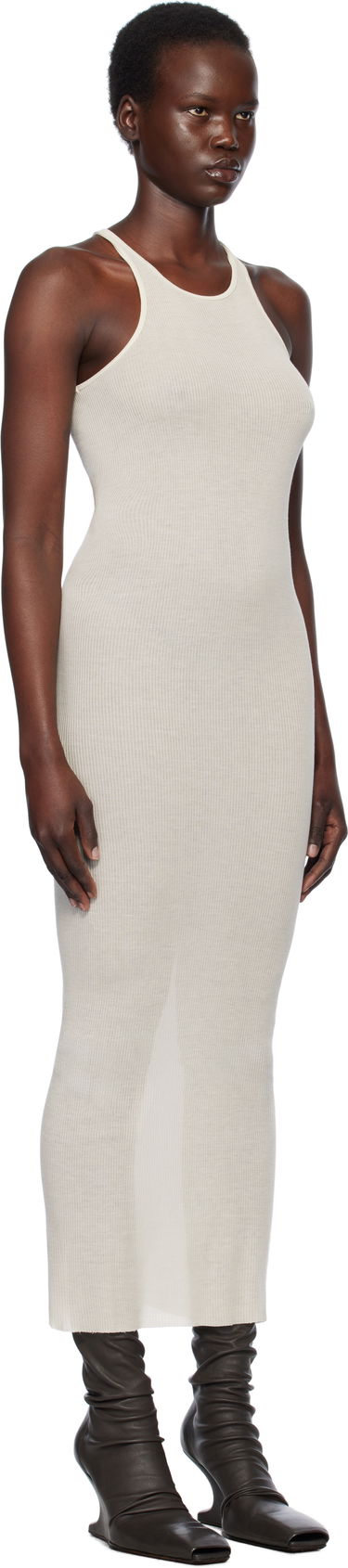 Pокля Rick Owens Rick Owens Hollywood Tank Maxi Dress Бежово | RP01E7549 RC, 4
