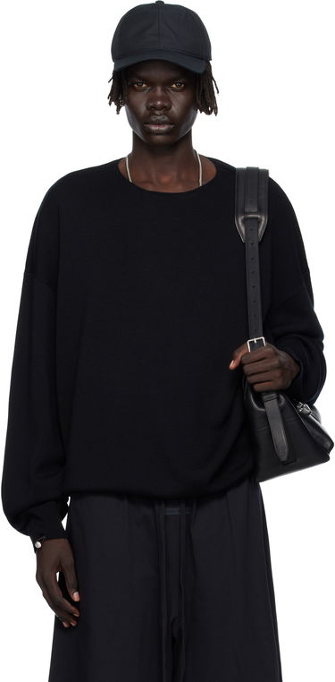 Пуловер Fear of God Fear of God ESSENTIALS Long Sleeve Crewneck Sweater Черно | 192SP256490F, 0