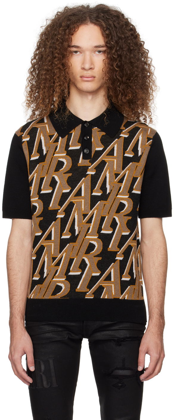Поло тениска AMIRI Repeat Polo Tee Черно | PS24MKS001, 0