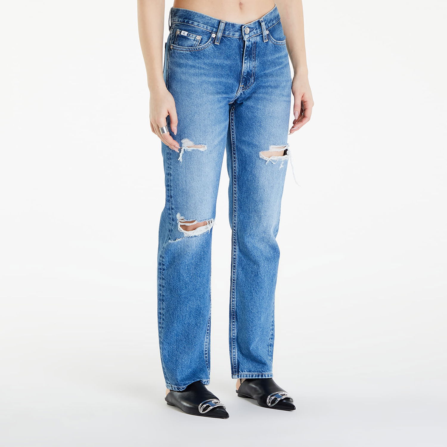 Панталони и дънки CALVIN KLEIN Jeans Low Rise Straight Jeans Синьо | J20J222746 1A4, 0