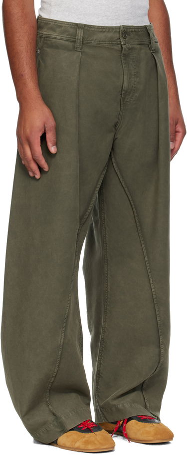 Панталони JW Anderson Twisted Seam Trousers Зелено | TR0423-PG1600, 1