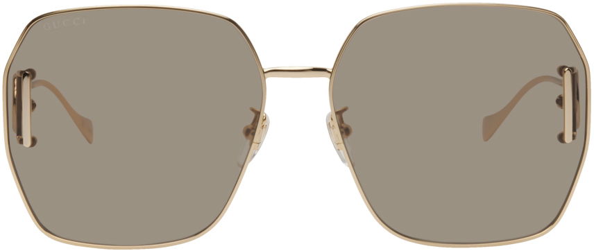 Слънчеви очила Gucci Hexagonal Sunglasses Бежово | GG1207SA, 0