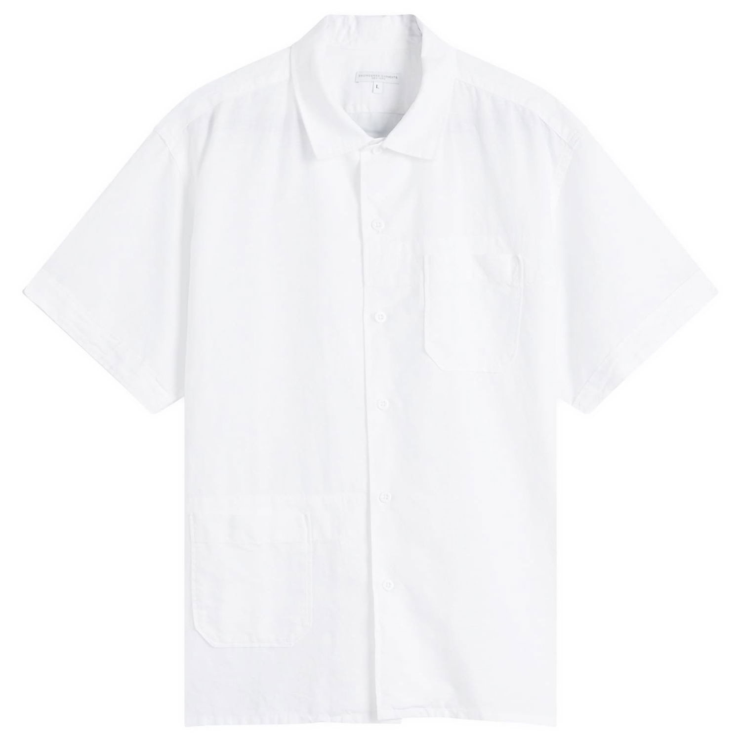 Риза Engineered Garments Engineered Garments Camp Shirt Handkerchief Linen, Size L Бяло | QT017-RK298, 1