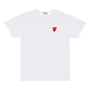 Тениска Comme des Garçons PLAY Double Heart T-Shirt Бяло | AZ T288 051 2, 0