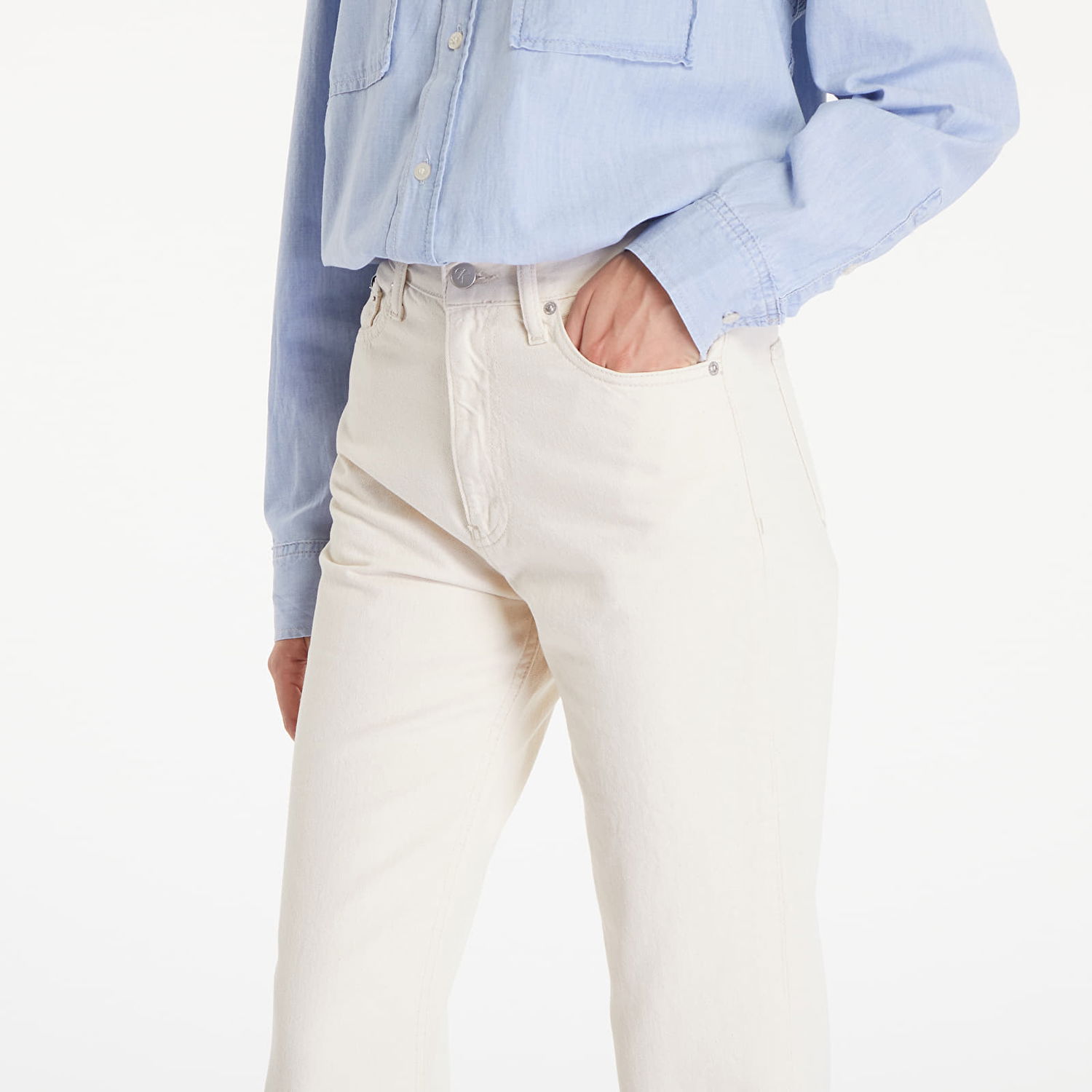 Дънки CALVIN KLEIN Authentic Bootcut White Бяло | J20J223973 1AA, 1