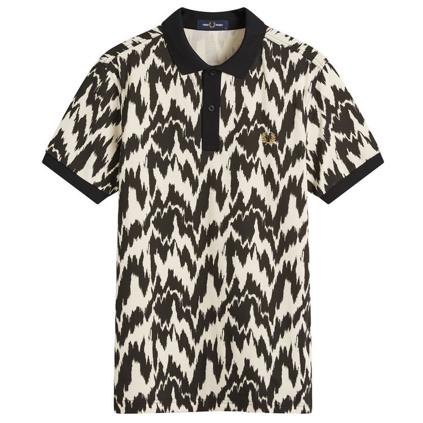 Поло тениска Fred Perry Animal Print Polo Бяло | M8690-560