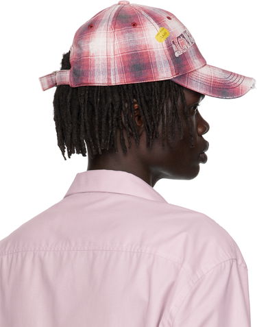 Шапка с козирка Acne Studios Distressed Plaid Cap Розово | C40411-, 2