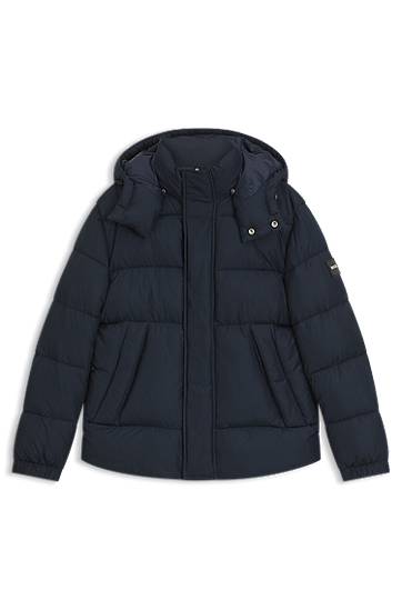 Пухо яке BOSS Water-repellent puffer jacket with logo badge Тъмно синьо | 50551599, 0