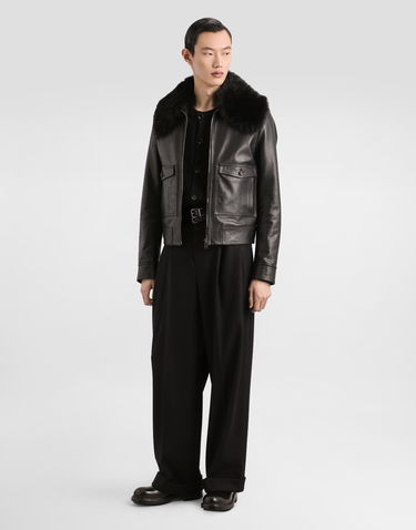 Панталони Dolce & Gabbana Dolce & Gabbana Pleated Wide-Leg Cuffed Hem Wool Trousers 50 Черно | GP168THU2A8N0000_1, 1