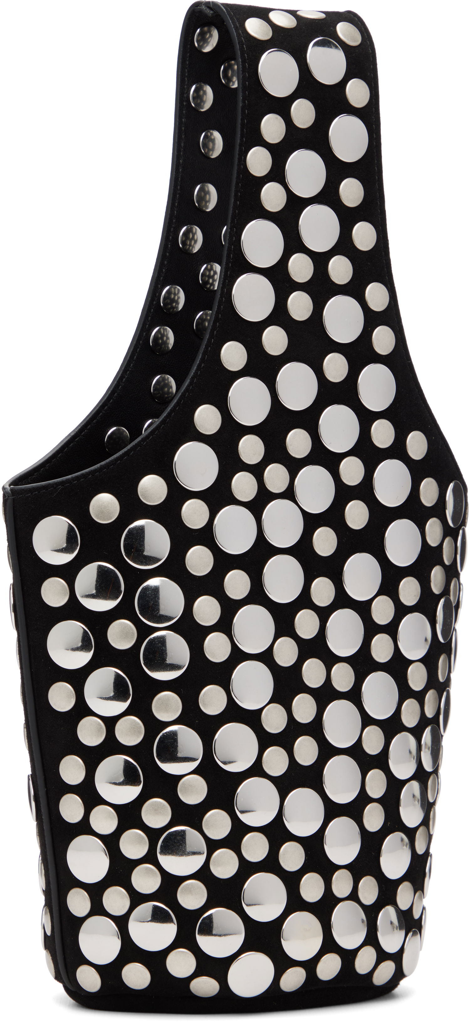 Голяма пазарска чанта Khaite KHAITE Livia Studded Suede Tote Черно | H2031-849, 1