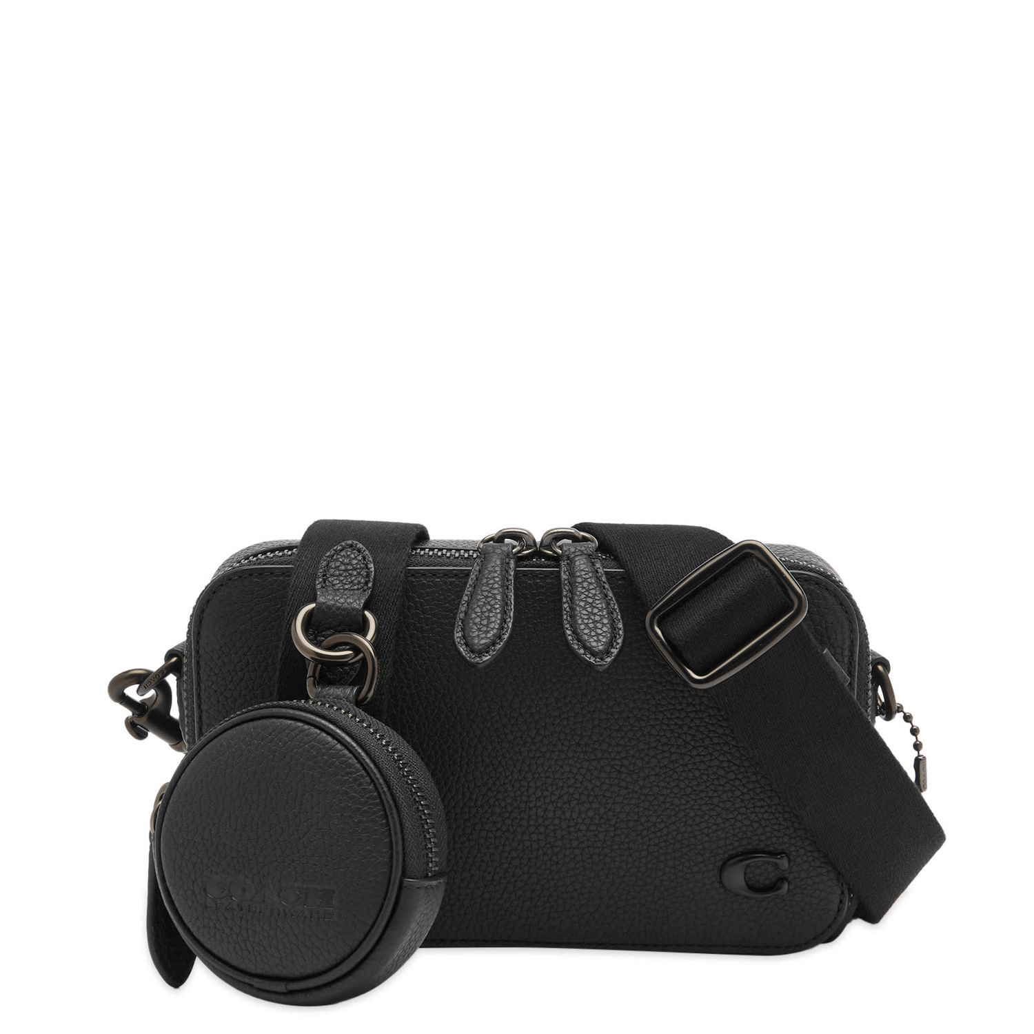 Чанта през рамо Coach Slim Cross Body Bag With Round Coin Purse Черно | CC070-BLK, 0
