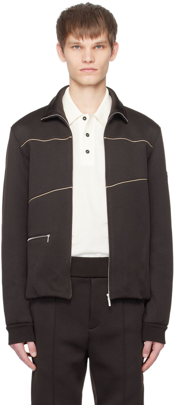 Яке бомбър FERRAGAMO Piping Track Jacket Черно | 770594