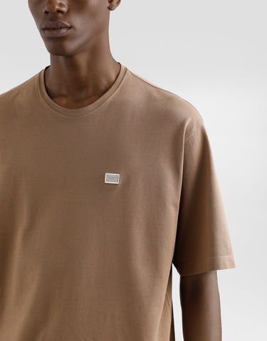 Тениска Dolce & Gabbana Dolce & Gabbana Cotton T-Shirt with Logo Tag Кафяво | G8SE3TFU7ENM0672, 3