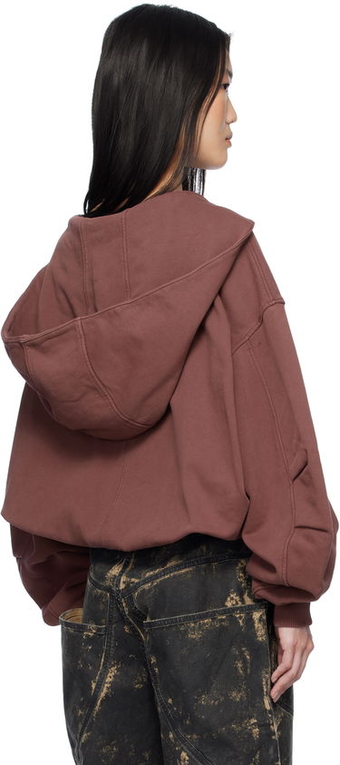 Суитчър The Attico The Attico Bonded Logo Cropped Zip-Up Hoodie Бургунди | 250WCF00015 JJF003AA, 2