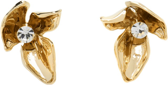 Erdem Gold-Tone Crystal Flower Earrings