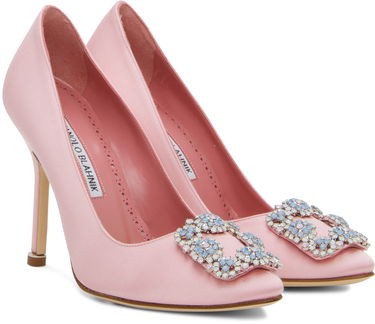 Аксесоари Manolo Blahnik Manolo Blahnik Hangisi 105 Satin Pumps Розово | 423-1755, 3