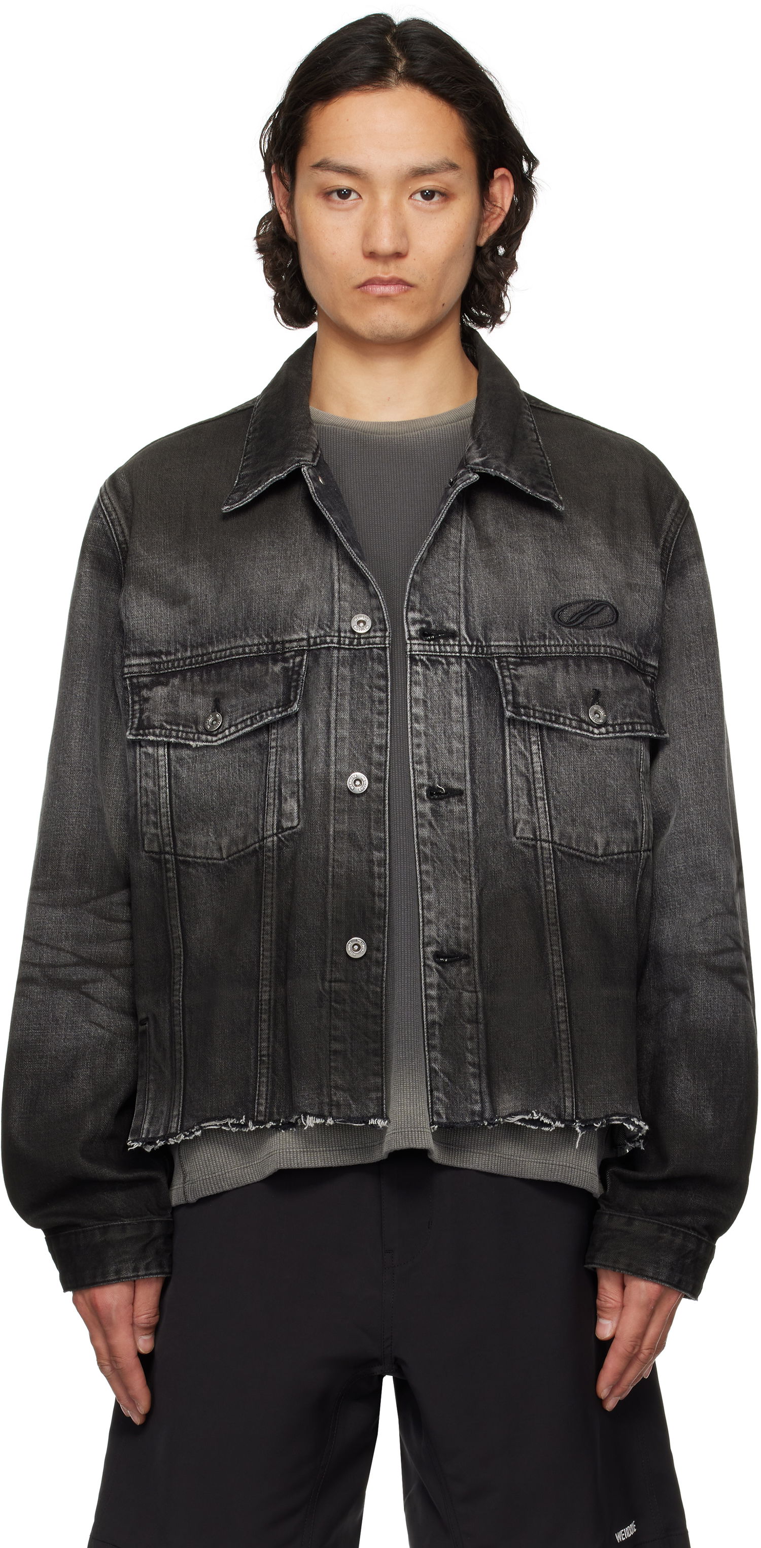 Яке We11done We11done Sporty Selldone Denim Jacket Черно | WD-DJ1-25-308-U-BK, 0