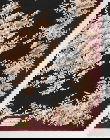 Шал Dolce & Gabbana Dolce & Gabbana 90x90 Floral Print Silk Twill Scarf Бургунди | FN090RGDC9DHH4OX, 1